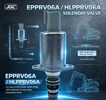 EPPRV06A 24V比例电磁阀 HLPPRV06A 用于三一SY235 FR220 FR240 FR360挖掘机液压泵电磁阀