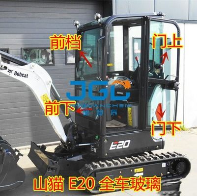 E20 掘削機ガラスフロントギア下部ドアプッシュアップおよびダウンウィンドウリアギアフックマシン強化ガラス