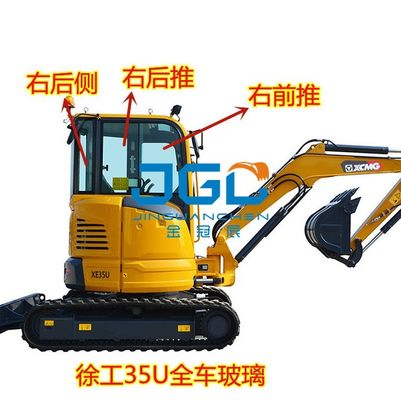 XE35U ショベルガラスフロントギアフロントロアドアガラスリアギア右プル天窓