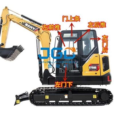 60C 75C 掘削機のガラス フロント ダンパーは窓ドアの後部を押し引きます