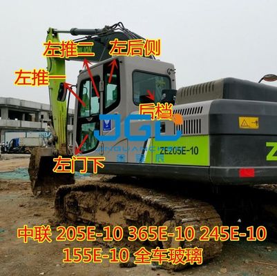 205E 365E 245E 155E-10 掘削機のフロントギアを押し下げて窓ドアの後部ガラスを引く
