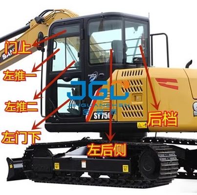 SY75C フロントガラス ショベル プッシュプルウィンドウ 上下左右 リアブロック 強化ガラス