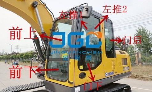 XE150D 155DKの掘削機の前後ドアおよびWindowsの左右の薄板にされた風防ガラス