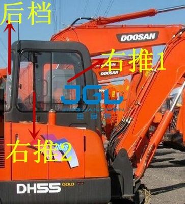 DH55GOLDの掘削機のWindowsのガラス ドアおよび上および最下の左右の前後風防ガラス