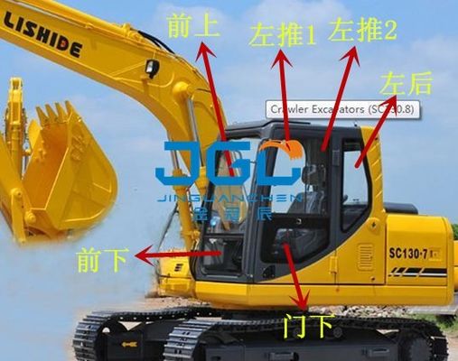 SC130 220ウディ・アレンのザ・フロントの230 210 320 330 360-7枚の風防ガラスおよび掘削機の後部後部ドア
