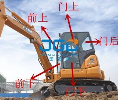 CX58Cの掘削機の前後風防ガラスの左右のドアおよびWindows