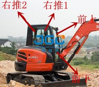 KX155-5掘削機の前部ギヤ後部風防ガラス、左右のドアおよびWindows