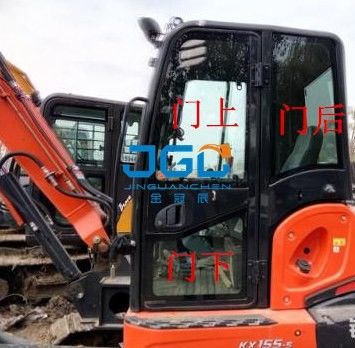KX155-5掘削機の前部ギヤ後部風防ガラス、左右のドアおよびWindows