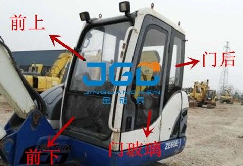 ZE60E-1 80E-1の掘削機の前部、後部の、左右のドアの、上部および下の風防ガラス