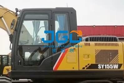 SY155Wの車輪の掘削機のドア前後左右に天窓の大きい腕の風防ガラスを下げるため