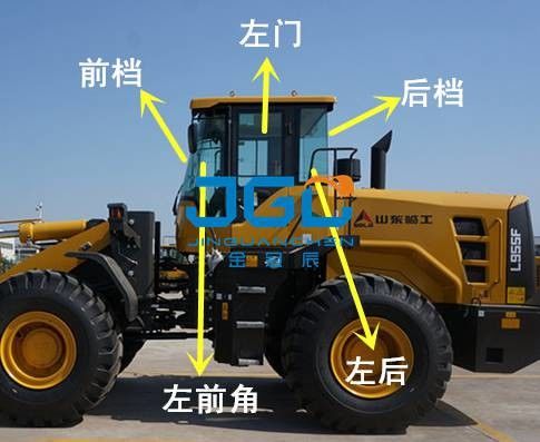 L955F ローダー フロントストップ 後ろストップ 左 右 窓 サイドアングル フロントガラス