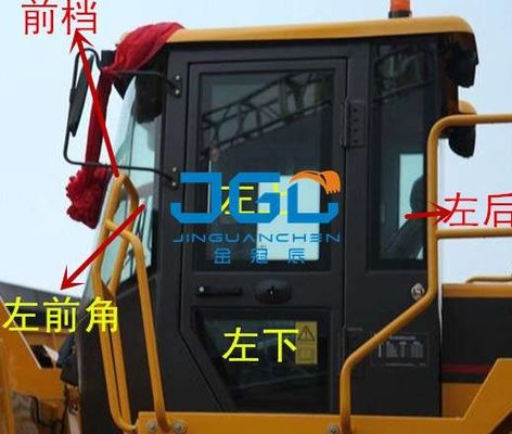 積込み機XG956Hの前部停止後部停止左右の窓のサイド アングルの風防ガラス