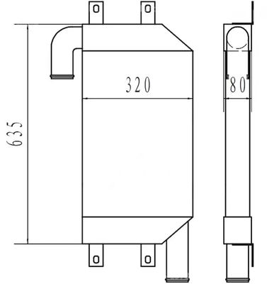210-8124 E320CX E320C インタークーラー 充電エアクーラー 掘削機用
