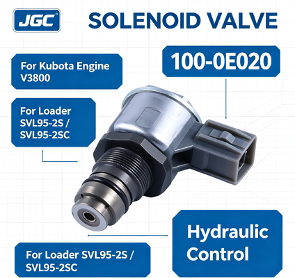 100-0E020 掘削機部品 クボタ エンジンV3800 ローダー SVL95-2S SVL95-2SC用の電磁弁