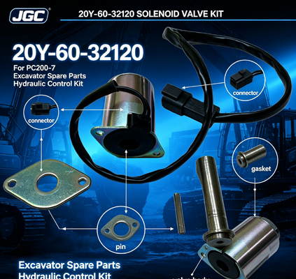 PC200-7 建設機械部品 エグババター 部品 20Y-60-32120用の電磁弁