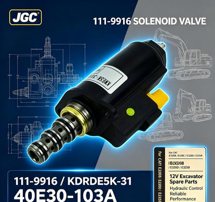 111-9916 12V 油圧ショベル用電磁弁 部品番号 KDRDE5K-31 40E30-103A CAT E320b E320c E320d E325b 用
